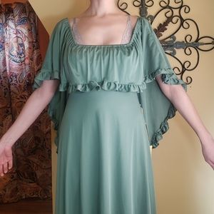 Vintage Green Dress, Sz S